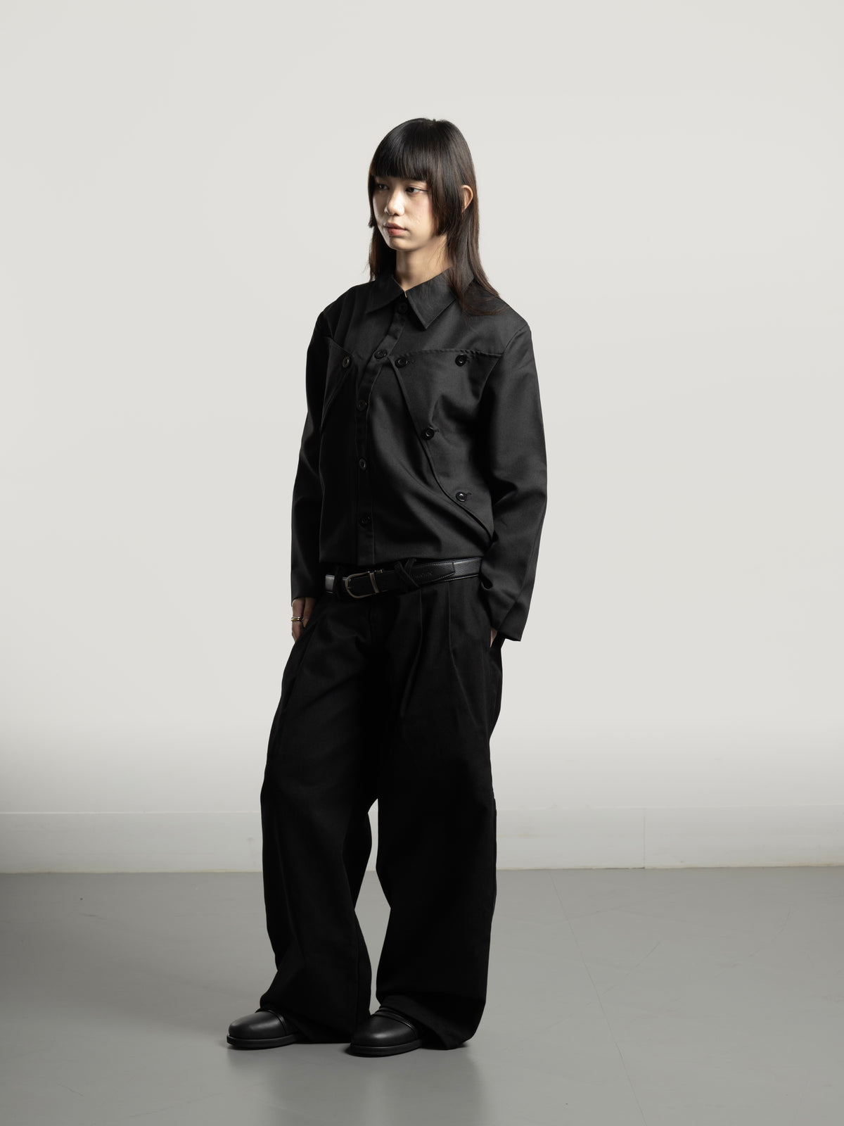 Multi Button Cropped Jacket in Black