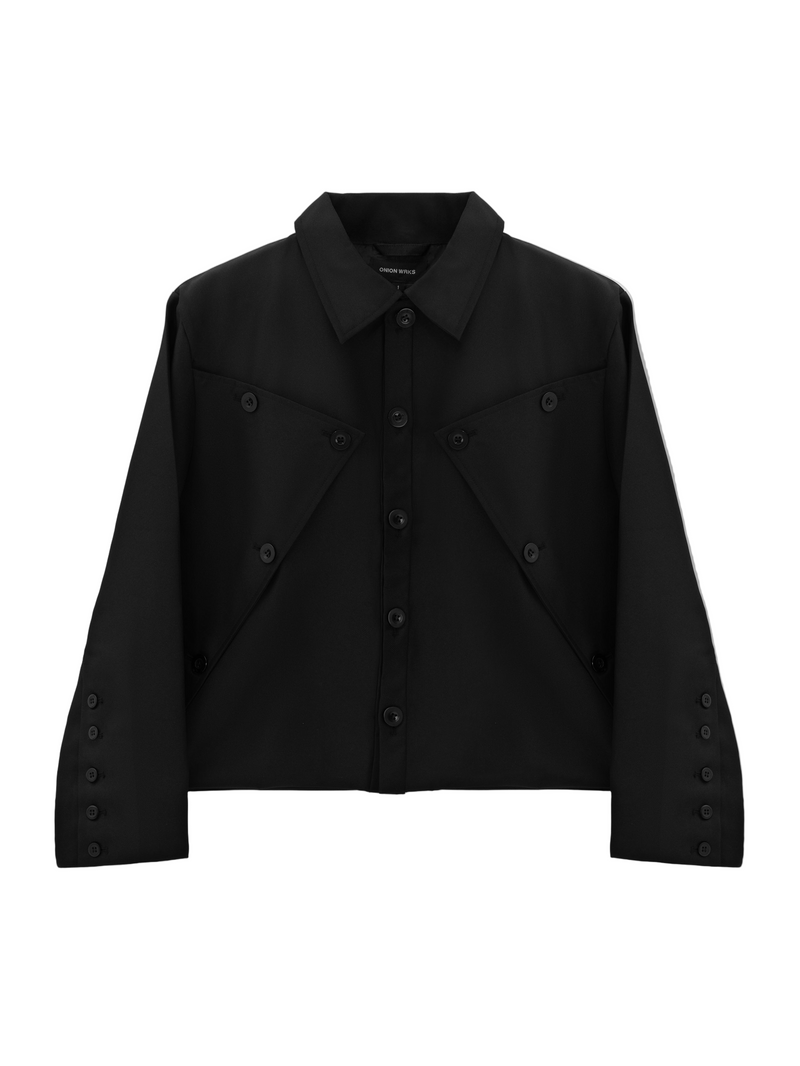 Multi Button Cropped Jacket in Black