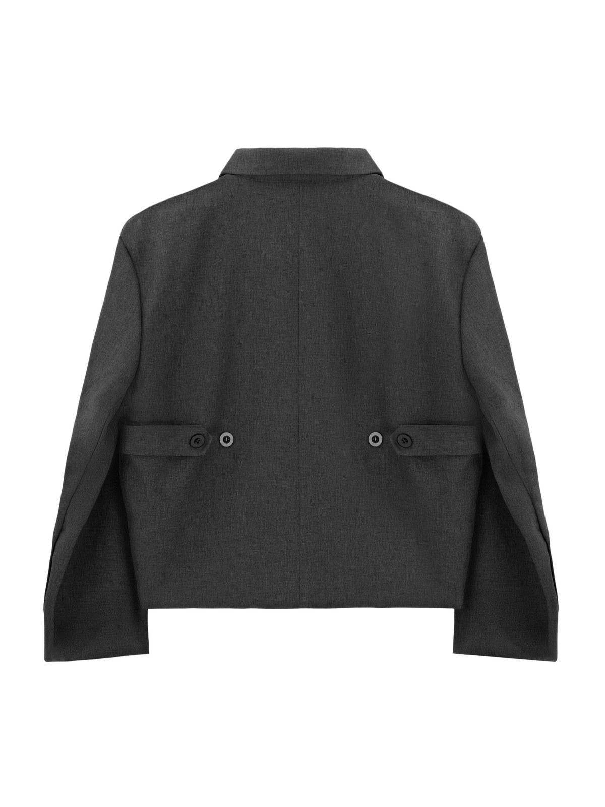 Multi Button Cropped Jacket in Gray