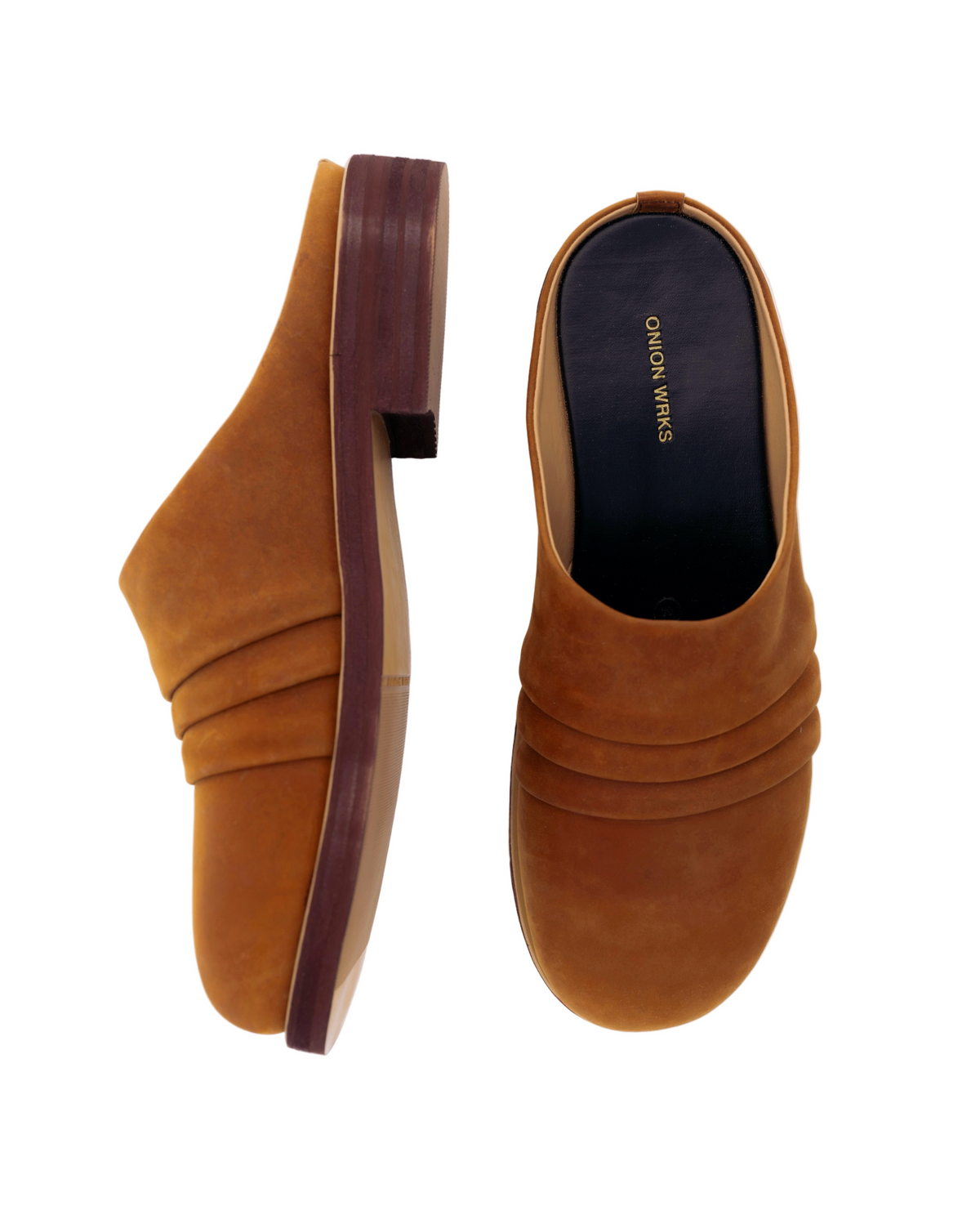 Three Fold Mule In Camel Brown