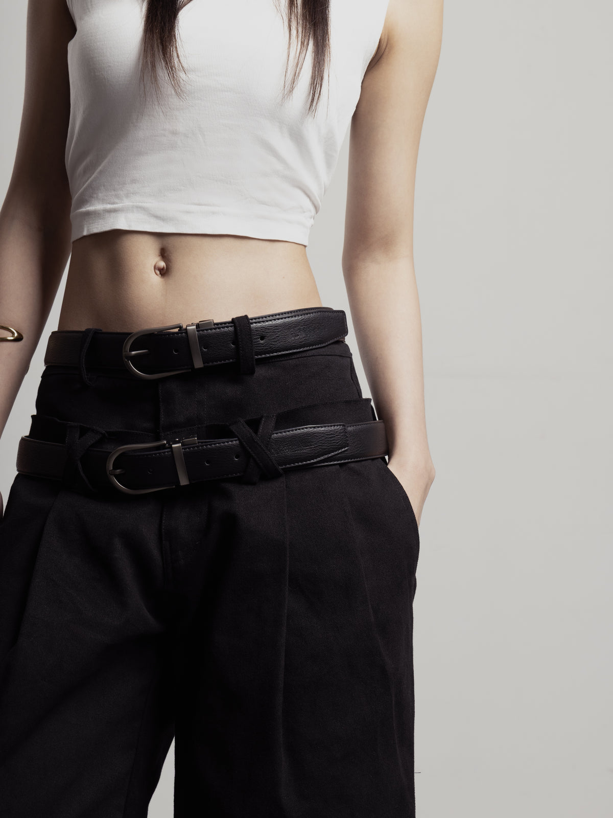 x-Double Waist Wide Pants